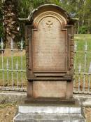 Sarah Bridget SHEA,
died 5? Dec 1851 aged 22 years;
Ann Teressa MCADAM,
sister,
died 3? Feb 1850 aged 22 years;
erected by John SHEA;
Phelip Agustin MCADAM,
drowned at sea 1852 aged 18 years;
Susanah Mary MCADAM,
drowned at sea 1852 aged 20 years;
Pioneer Cemetery, Maryborough