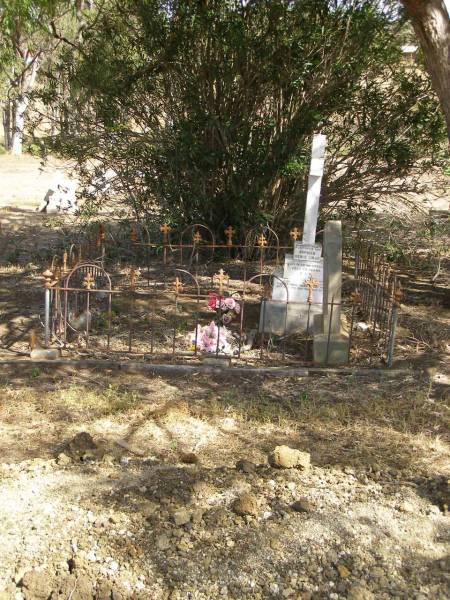 Paulina GRAF,  | died 20 Jan 1893;  | Gottfried GRAF,  | husband father,  | died 13 March 1923 aged 66 years,  | native of Switzerland;  | Norman Denis GRAF,  | son,  | killed in action 1 Sept 1918 aged 20 years;  | Meringandan cemetery, Rosalie Shire  | 