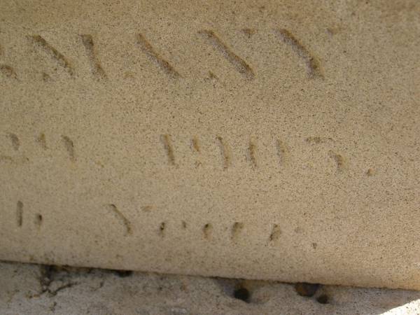 Johann SOMMER,  | native of Germany,  | died 29 April 1905 in 60th? year;  | Meringandan cemetery, Rosalie Shire  | 