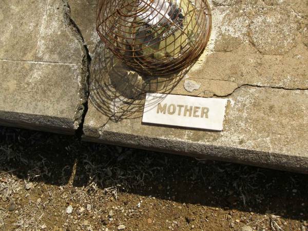 Norman H. NOTHDURFT,  | husband father,  | died 31 Dec 1961 aged 58 years;  | Shirley M. NORTHDURFT,  | daughter sister,  | died 20 April 1962 aged 17 years;  | Evelyn E. NOTHDURFT,  | mother,  | died 23 Aug 1971 aged 63 years;  | Meringandan cemetery, Rosalie Shire  | 