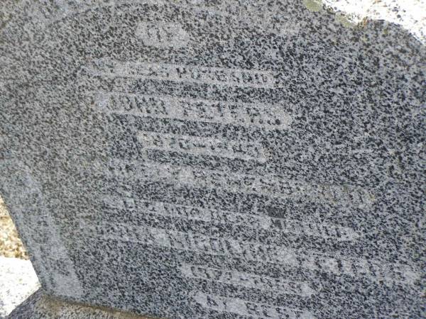 John PETERS,  | husband,  | 1870 - 1940;  | Maria Nicoline PETERS,  | 1874 - 1959;  | Meringandan cemetery, Rosalie Shire  | 