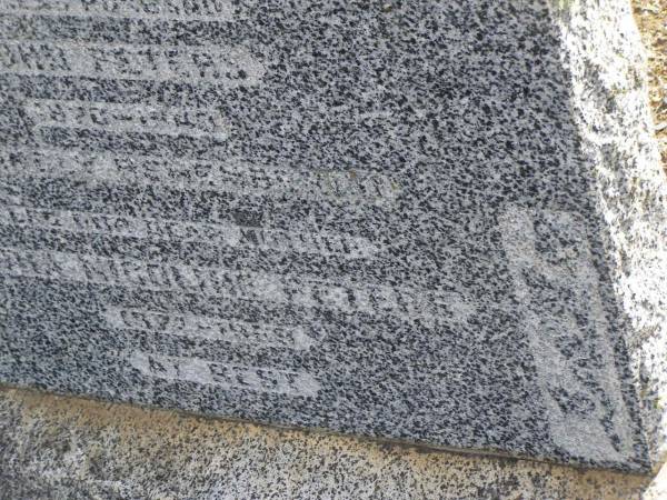 John PETERS,  | husband,  | 1870 - 1940;  | Maria Nicoline PETERS,  | 1874 - 1959;  | Meringandan cemetery, Rosalie Shire  | 