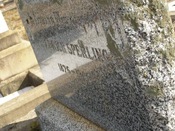 Friedrich SPERLING,  | 1876 - 1940;  | Meringandan cemetery, Rosalie Shire  | 