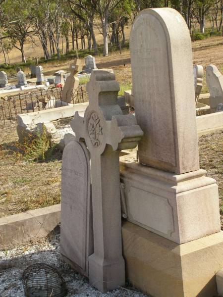 Karsten PETERS,  | born 21 Aug 1834? Holstein Germany,  | died 3 May 1919 aged 84 years;  | Elsie Catarina PETERS,  | born 18?4 Holstein Germany,  | died 1 May 1891 aged 37 years;  | Meringandan cemetery, Rosalie Shire  | 