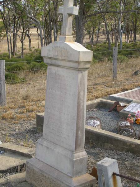 Anyta Beate BORGERT,  | born 18 Aug 1830?,  | died 23 April 1905 in 75th year;  | John Nicholas BORGERT,  | husband,  | born 3 Jan 1820,  | died 11 May 1912? aged 86 years;  | John Nicholas BORGERT,  | son,  | born 23 May 1858,  | died 12 May 1912?;  | Meringandan cemetery, Rosalie Shire  | 