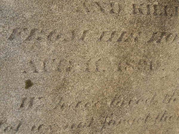 John Gustav Francis MIRCHINN,  | born Berlin Geramny,  | died North Farm Goombungee 17 Aug 1890 aged 55? years;  | George August MIRCHINN,  | born Wertemberg? Germany,  | died North Farm Goombungee 29 July 1890 aged 34? years;  | Charles Augustus MIRCHINN,  | born Wertemberg? Germany,  | killed fall from horse Winton 11 Aug 1890 aged 22 years;  | Meringandan cemetery, Rosalie Shire  |   | 