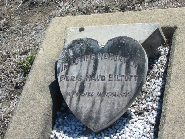Beris Maud BILTOFT,  | died in infancy;  | Meringandan cemetery, Rosalie Shire  | 