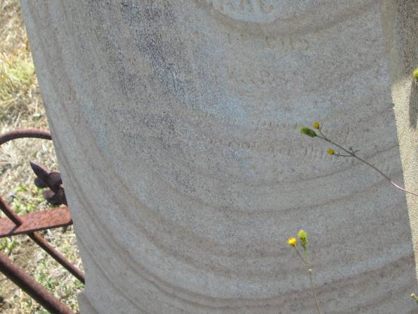 John MAAG,  | father,  | died ??? 1905  | Rosina MAAG,  | died March? 1919 aged 73? years;  | Meringandan cemetery, Rosalie Shire  | 
