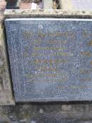 
Joseph VOLL,
husband father,
died 13 June 1948 aged 83 years;
Augusta Wilhelmine VOLL,
mother,
died 11 April 1963 aged 87 years;
Meringandan cemetery, Rosalie Shire
