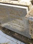 
Joseph VOLL,
husband father,
died 13 June 1948 aged 83 years;
Augusta Wilhelmine VOLL,
mother,
died 11 April 1963 aged 87 years;
Meringandan cemetery, Rosalie Shire
