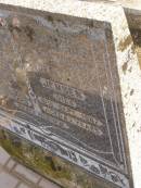 
Herman Charles JENSEN,
husband father,
died 28 Aug 1956 aged 81 years;
Bertha JENSEN,
mother,
died 10 Sept 1967 aged 83 years;
Meringandan cemetery, Rosalie Shire
