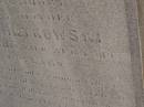 
Carl BARTKOWSKI,
husband of Wilhelmina BARTKOWSKI,
born Mourengen? Germany 7? Sept 1831,
died 22 Feb 1916 aged 83 years;
Minnie BARTKOWSKI,
mother,
died 13 Apr 1933 aged 89 years;
Thedor BARTKOWSKI,
son of Fredick & Caroline BARTKOWSKI,
died 5 Nov 1915 in 13th year;
Meringandan cemetery, Rosalie Shire
