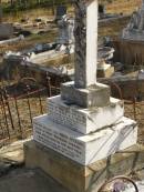 
Friedrich SPERLING (senior),
husband father,
born Pachollen West Preussen Germany 28 March 1839,
died 29 Aug 1910 aged 71 years 5 months;
Maria SPERLING,
wife,
native of West Preussen Germany,
died 16 Aug 1929 in 88th year;
Meringandan cemetery, Rosalie Shire
