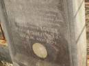 
Gottfried LOWIEN,
husband,
native of Wafrsuhelm? Germany,
born Germany 14 April 1838,
died 9 March 1895;
Louise,
wife,
born 17 May 1844,
died 16 Sept 1927;
Meringandan cemetery, Rosalie Shire
