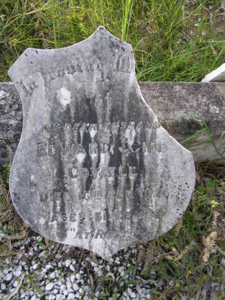 Edward John COWELL, husband,  | died 16 Sep 1926 aged 51 years;  | Louise Ida COWELL, mother,  | died 15 May 1940 aged 60 years;  | Milbong General Cemetery, Boonah Shire  | 