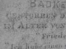 
Emelie Amalie Mathilde BADKE, nee GUNTHER,
wife mother,
died 8 Feb 1888 aged 39 years 4 months;
August Ferdinand BADKE,
husband father,
died 27 Jan 1928 aged 81 years;
Milbong St Lukes Lutheran cemetery, Boonah Shire
