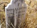 
Maria D.L. BEITZEL,
born 4 Oct 1884,
died 2 Dec 1893;
Milbong St Lukes Lutheran cemetery, Boonah Shire
