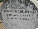 
Friedrich Wilhelm FRITZ
b: 2 Aug 1828, d: 3 Jul 1908
Minden Zion Lutheran Church Cemetery
