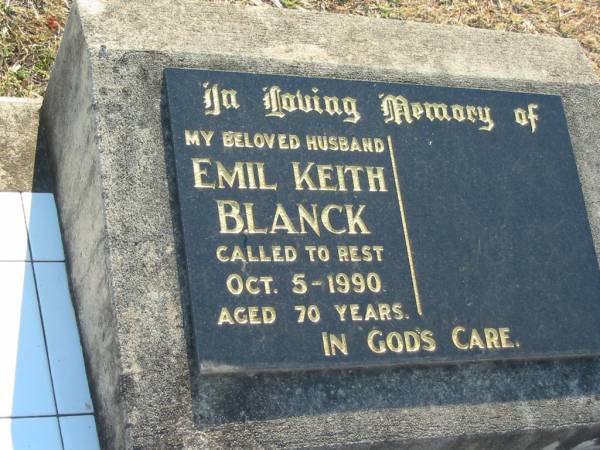 Emil Keith BLANCK  | 5 Oct 1990, aged 70  | Minden Zion Lutheran Church Cemetery  | 