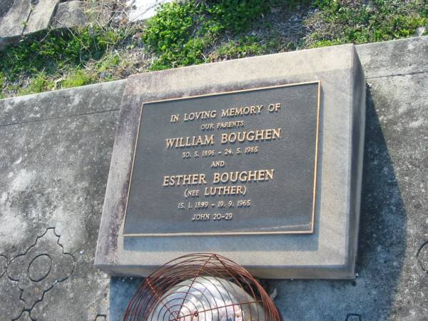 William BOUGHEN  | b: 30 May 1896, d: 24 May 1985  | Esther BOUGHEN (nee LUTHER)  | b: 15 Jan 1899, d: 19 Sep 1965  | Minden/Coolana - St Johns Lutheran  | 