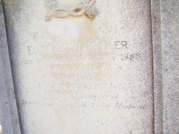 Elisabeth MULLER,  | born 1803? died 1888;  | St Johns Evangelical Lutheran Church, Minden, Esk Shire  | 