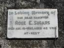 Rose E Sugars
12 Aug 1953
48 yrs
Moggill Historic cemetery (Brisbane)