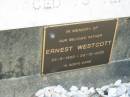 Herbert E Westcott
18 Dec 1959
aged 79
Ernest Westcott
22-9-1920 to 25-12-2002
Moggill Historic cemetery (Brisbane)