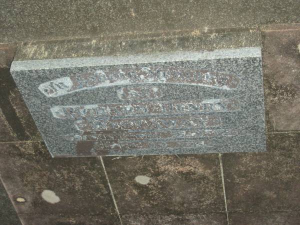 W.L.M. (Mena) WESTAWAY,  | died 18-11-70 aged 81 years;  | Richard Henry WESTAWAY,  | died 16-9-63? aged 84 years;  | Mooloolah cemetery, City of Caloundra  |   | 