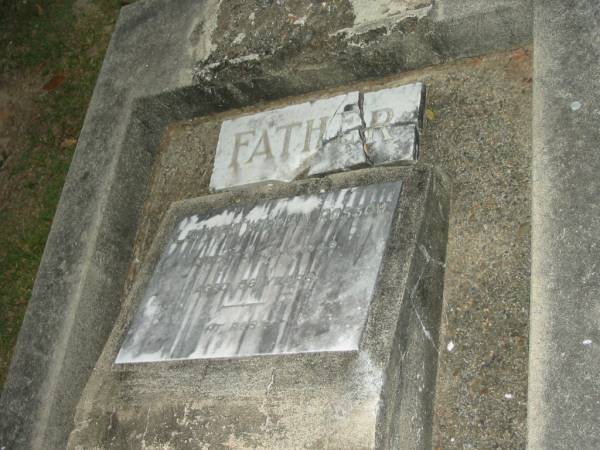 Leonard William ROSSOW,  | father,  | died 7 Jan 1949 aged 56 years;  | Mooloolah cemetery, City of Caloundra  |   | 