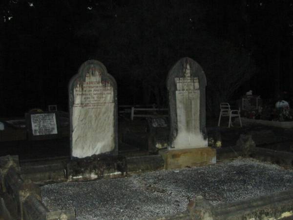 Elizabeth Jane,  | daughter of William & Jane WESTAWAY,  | died 5 Nov 1889 aged 16 years;  | Ann Jane WESTAWAY,  | born 8 April 1850,  | died 30 April 1920;  | William H. WESTAWAY,  | died 17 June 1925 aged 82 years;  | Mooloolah cemetery, City of Caloundra  |   | 