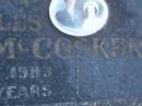 
Norman Charles MCCOSKER,
husband,
died ?? Sept 1983 aged 84 years;
Mooloolah cemetery, City of Caloundra

