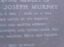 
Denis Joseph MURPHY,
Member of the Legislative Assembly,
born 6 Aug 1936,
died 20 June 1984,
parents Lilian & Martin MURPHY,
brothers & sisters Alice, Bill Erin, Mary,
Maurice, Erica & Colleen;
Mooloolah cemetery, City of Caloundra

