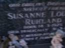 
Susanne Louise RUHLAND,
daughter sister,
born 14-3-1975,
died tragically 31-3-1994;
Mooloolah cemetery, City of Caloundra
[REDO]

