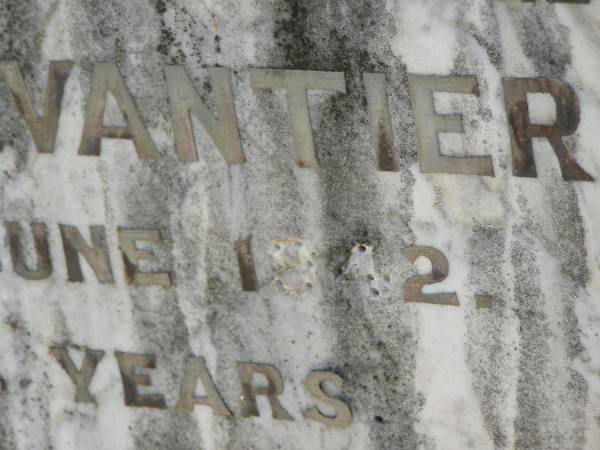 Otto E. DEVANTIER,  | husband father,  | died 17 June 1942 aged 68 years;  | Moore-Linville general cemetery, Esk Shire  | 