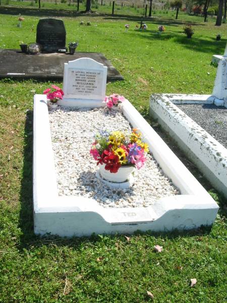 Edward John (Ted) WILLIAMS,  | husband father,  | died 21 July 1958 aged 46 years;  | Moore-Linville general cemetery, Esk Shire  | 