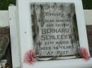 
Bernard SCHLECHT, husband father,
died 23 March 1980 aged 46 years;
Mt Mort Cemetery, Ipswich
