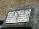 
Lars LARSEN
6 Dec 1965
88 yrs

Alice Maud LARSEN
12 Aug 1974
aged 95

Mt Walker HistoricPublic Cemetery, Boonah Shire, Queensland

Mt Walker HistoricPublic Cemetery, Boonah Shire, Queensland

