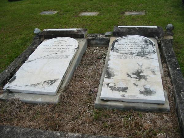 Mary Jane Willard  | (wife of) Henry HEINEMANN  | b: 8 Mar 1861, d: 16 Apr 1885  | Maria Elizabeth DUHS  | (wife of) Henry HEINEMANN  | b: 4 Feb 1864, d: 17 Oct 1891  | Mt Cotton / Gramzow / Cornubia / Carbrook Lutheran Cemetery, Logan City  |   | 