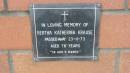 Bertha Katherina KRAUSE
d: 22 Nov 1973, aged 76
Mount Cotton St Pauls Lutheran Columbarium wall