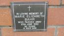 Marie Elizabeth Bahr
d: 25 Jun 1992 aged 90
Mount Cotton St Pauls Lutheran Columbarium wall
