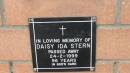 Daisy Ida Stern
d: 24 Feb 1999, aged 96
Mount Cotton St Pauls Lutheran Columbarium wall