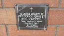 Frederick Ernest Holzapfel
d: 7 Jul 1987, aged 87
Mount Cotton St Pauls Lutheran Columbarium wall