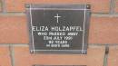 Eliza Holzapfel
d: 23 Jul 1991 aged 92
Mount Cotton St Pauls Lutheran Columbarium wall