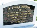Gloria (Pet) OSTROFSKI
18 Dec 1965, aged 36
Mount Beppo Apostolic Church Cemetery