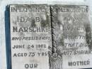 Ida B MARSCHKE
24 Jun 1962, aged 75
Mount Beppo Apostolic Church Cemetery