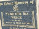 Wilhelmine Ida WRUCK
b: 3 Aug 1901, d: 8 Aug 1993
Mount Beppo Apostolic Church Cemetery
