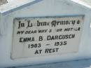 Emma B DARGUSCH
1903 - 1935
Mount Beppo Apostolic Church Cemetery