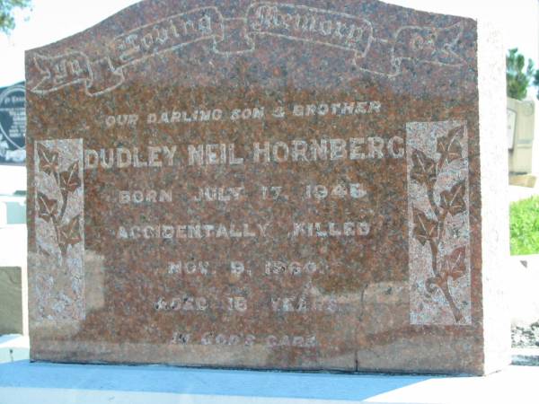 Dudley Neil HORNBERG  | b: 17 Jul 1945, accidentally killed 9 Nov 1960  | Mount Beppo Apostolic Church Cemetery  | 