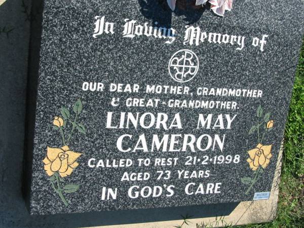 Linora May CAMERON  | 21 Feb 1998, aged 73  | Mount Beppo Apostolic Church Cemetery  | 