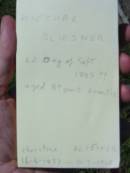 Miechal BLIESNER,
22 Sept 1885? aged 89 years 6 months;
Christine BLIESNER,
16-6-1837 - 10-7-1925;
Mt Beppo General Cemetery, Esk Shire